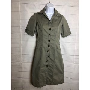 Banana Republic Midi Dress color green size 0